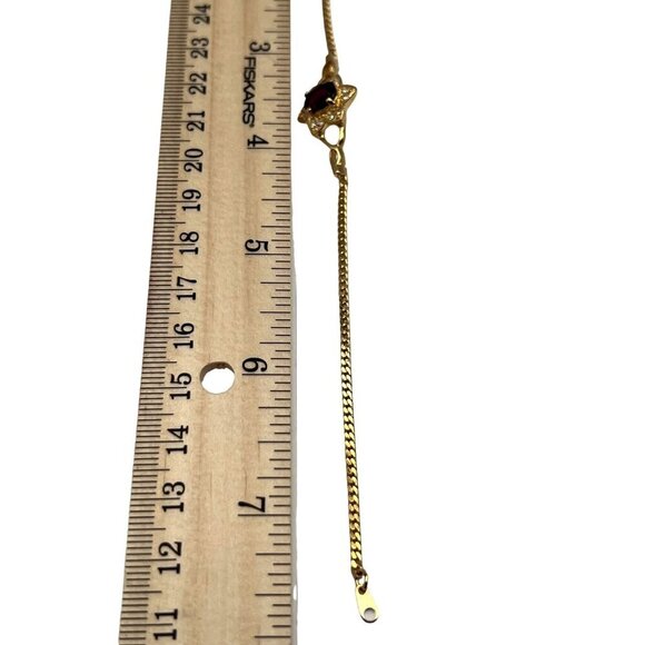 Gold Plated Ring & Bracelet Set With Garnet & Rhinestones.  A22 - Picture 10 of 10